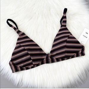 NWOT RVCA Black  Bandit Bralette Bikini Top Medium